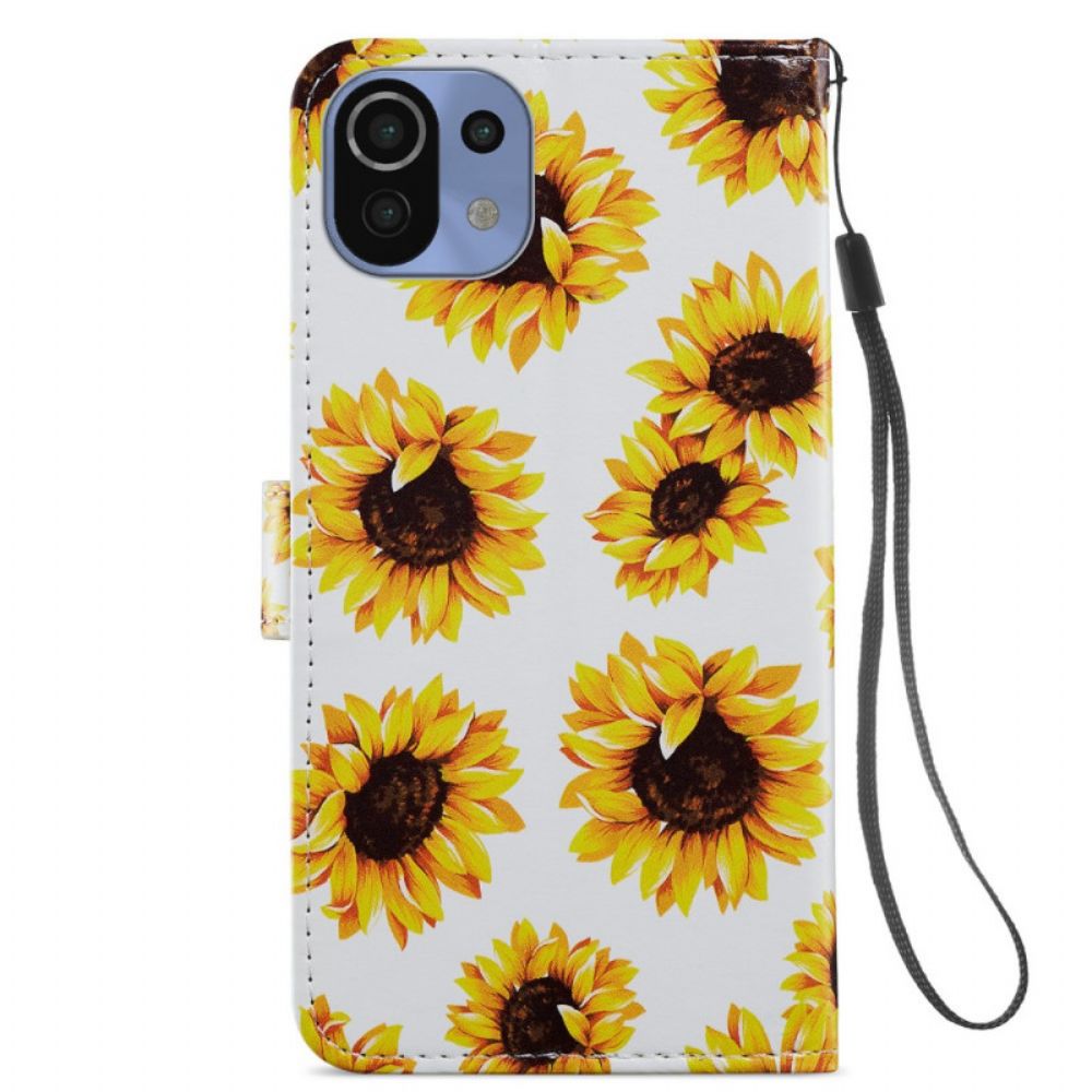 Flip Case Für Xiaomi Mi 11 Lite 5G NE / Mi 11 Lite 4G / 5G Sonnenblumen