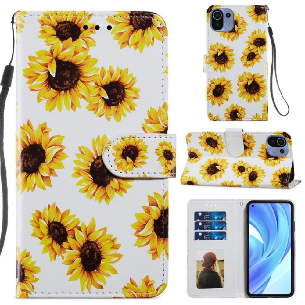 Flip Case Für Xiaomi Mi 11 Lite 5G NE / Mi 11 Lite 4G / 5G Sonnenblumen