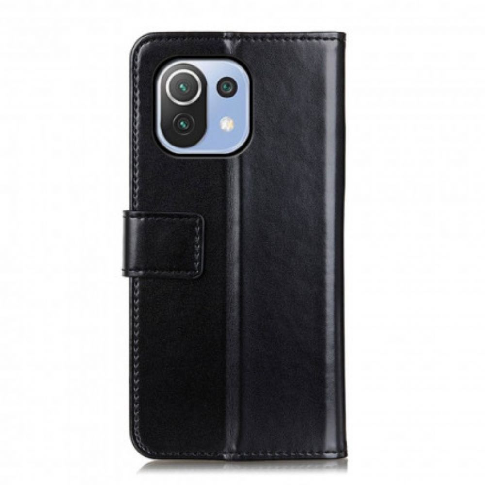 Flip Case Für Xiaomi Mi 11 Lite 5G NE / Mi 11 Lite 4G / 5G Tricolor Ledereffekt