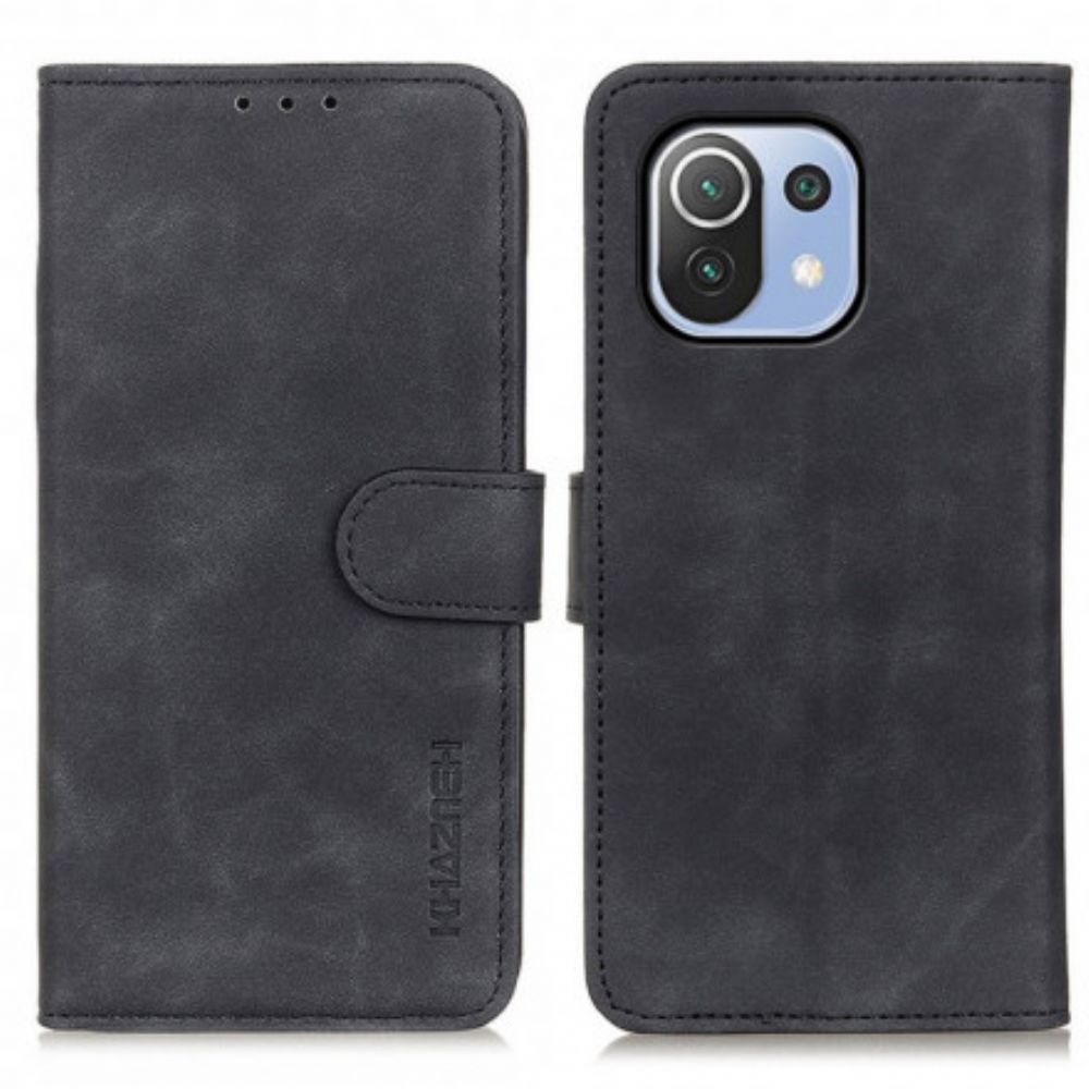 Flip Case Für Xiaomi Mi 11 Lite 5G NE / Mi 11 Lite 4G / 5G Vintage Ledereffekt Khazneh