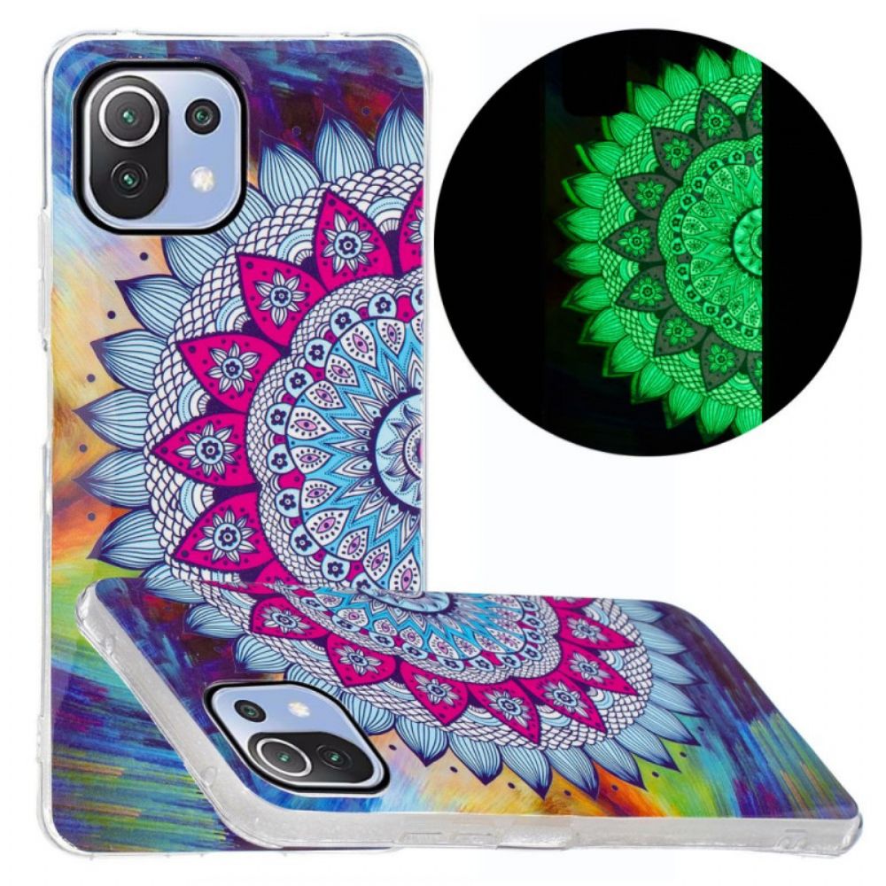 Handyhülle Für Xiaomi Mi 11 Lite 5G NE / Mi 11 Lite 4G / 5G Fluoreszierendes Buntes Mandala