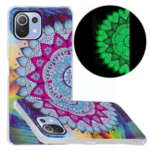 Handyhülle Für Xiaomi Mi 11 Lite 5G NE / Mi 11 Lite 4G / 5G Fluoreszierendes Buntes Mandala