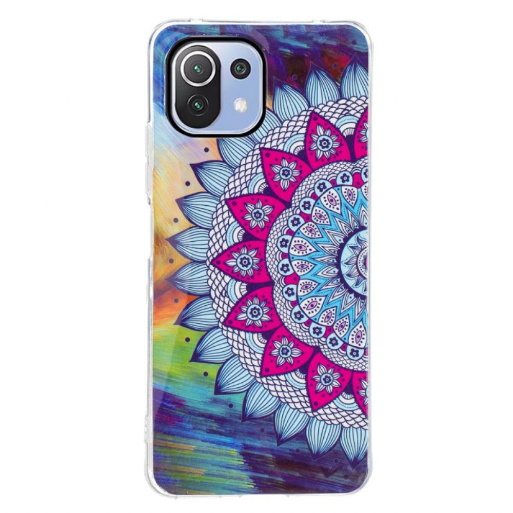 Handyhülle Für Xiaomi Mi 11 Lite 5G NE / Mi 11 Lite 4G / 5G Fluoreszierendes Buntes Mandala