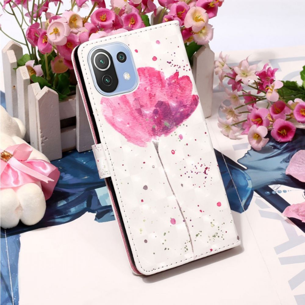 Hülle Flip Case Für Xiaomi Mi 11 Lite 5G NE / Mi 11 Lite 4G / 5G Wasserfarbenes Halfter