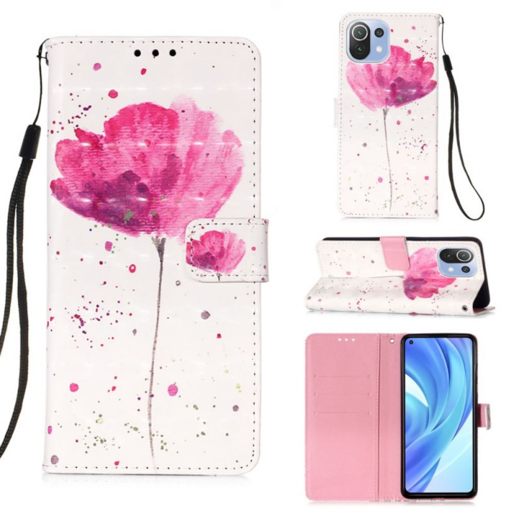 Hülle Flip Case Für Xiaomi Mi 11 Lite 5G NE / Mi 11 Lite 4G / 5G Wasserfarbenes Halfter