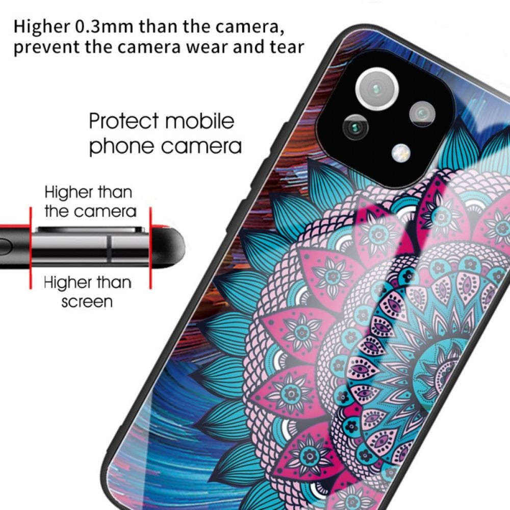 Hülle Für Xiaomi Mi 11 Lite 5G NE / Mi 11 Lite 4G / 5G Mandala Aus Gehärtetem Glas