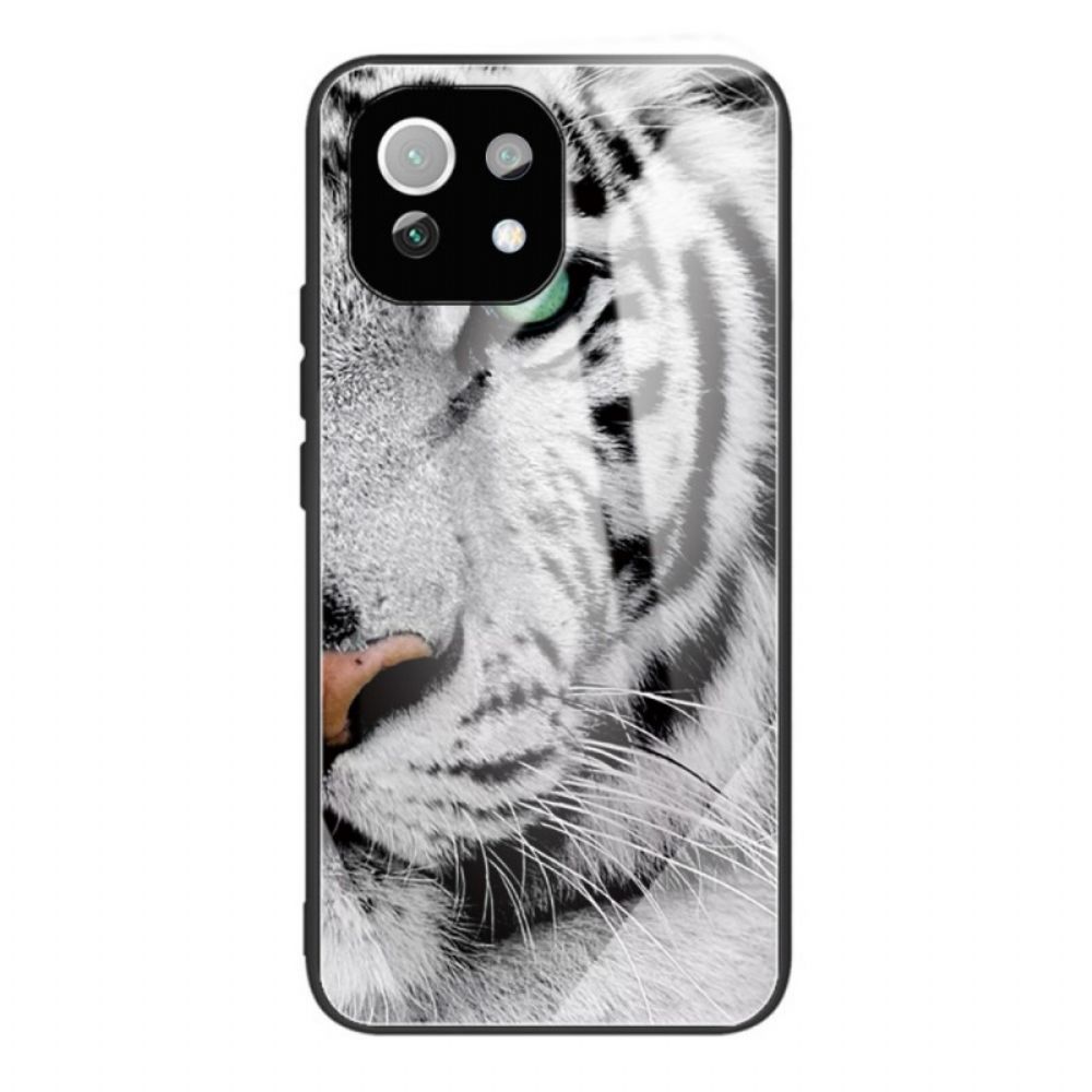 Hülle Für Xiaomi Mi 11 Lite 5G NE / Mi 11 Lite 4G / 5G Tiger Gehärtetes Glas