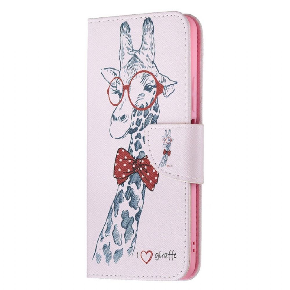 Lederhüllen Für Xiaomi Mi 11 Lite 5G NE / Mi 11 Lite 4G / 5G Nerdige Giraffe