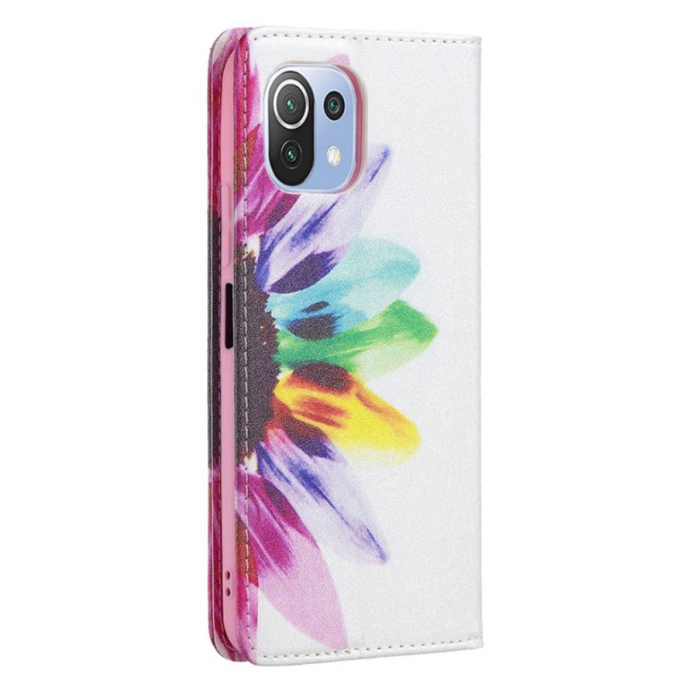 Schutzhülle Für Xiaomi Mi 11 Lite 5G NE / Mi 11 Lite 4G / 5G Flip Case Aquarell Blume