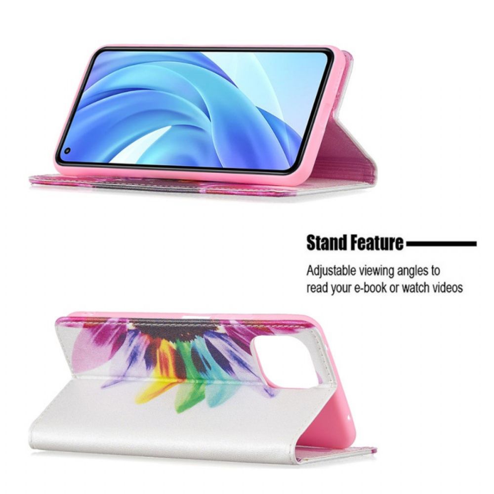 Schutzhülle Für Xiaomi Mi 11 Lite 5G NE / Mi 11 Lite 4G / 5G Flip Case Aquarell Blume