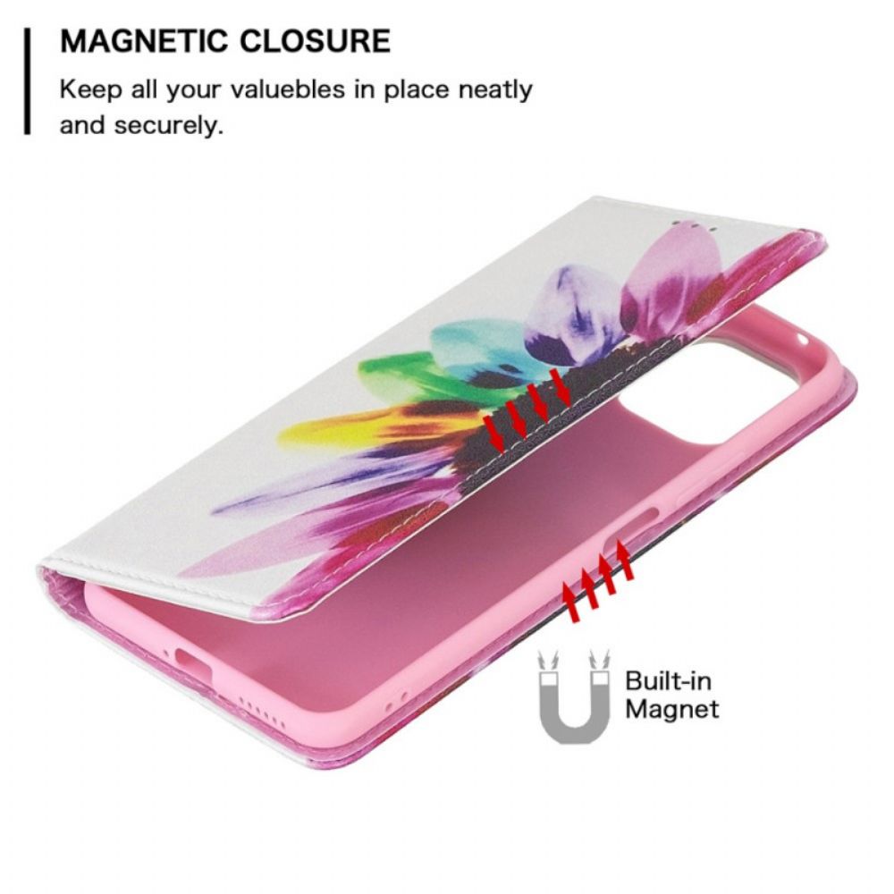 Schutzhülle Für Xiaomi Mi 11 Lite 5G NE / Mi 11 Lite 4G / 5G Flip Case Aquarell Blume