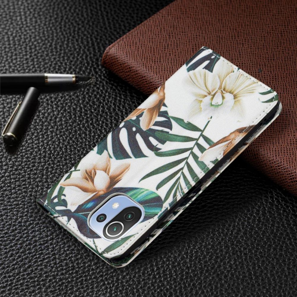 Schutzhülle Für Xiaomi Mi 11 Lite 5G NE / Mi 11 Lite 4G / 5G Flip Case Blätter