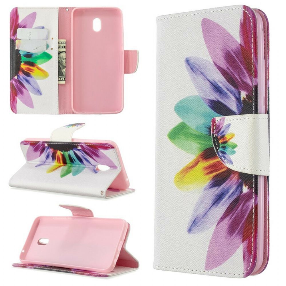 Flip Case Für Xiaomi Redmi 8A Aquarell Blume