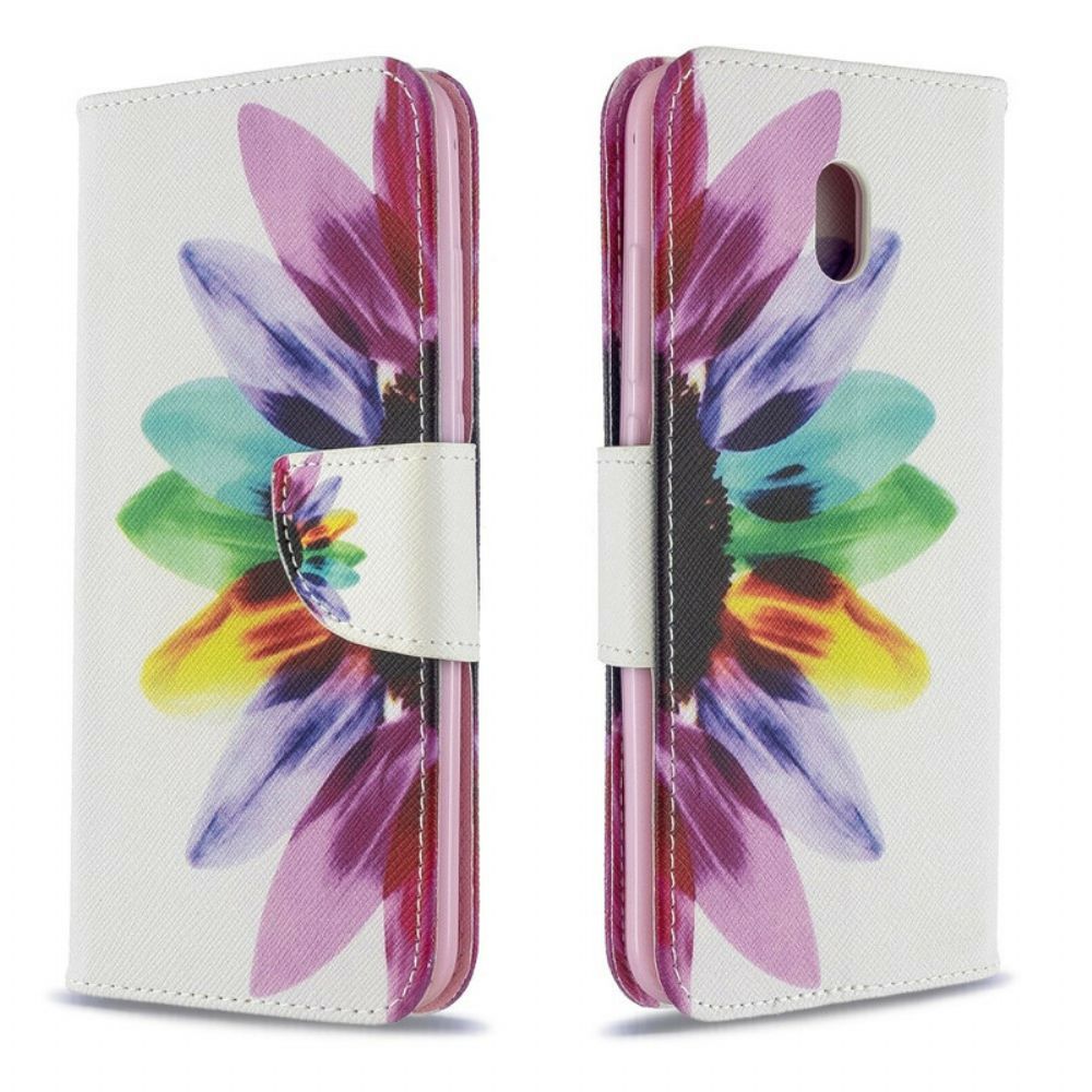 Flip Case Für Xiaomi Redmi 8A Aquarell Blume