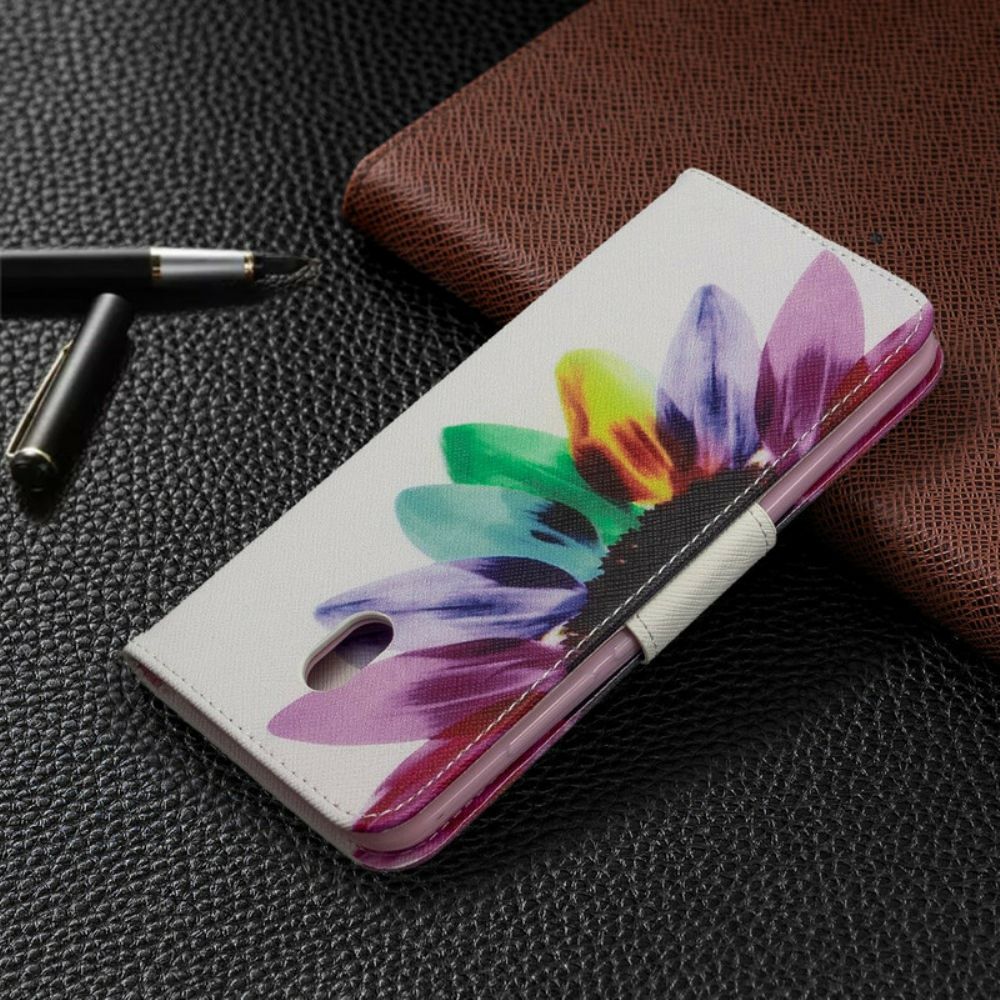 Flip Case Für Xiaomi Redmi 8A Aquarell Blume