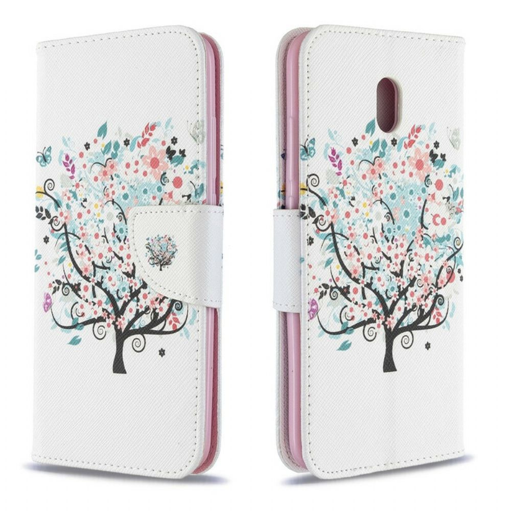 Flip Case Für Xiaomi Redmi 8A Blumiger Baum