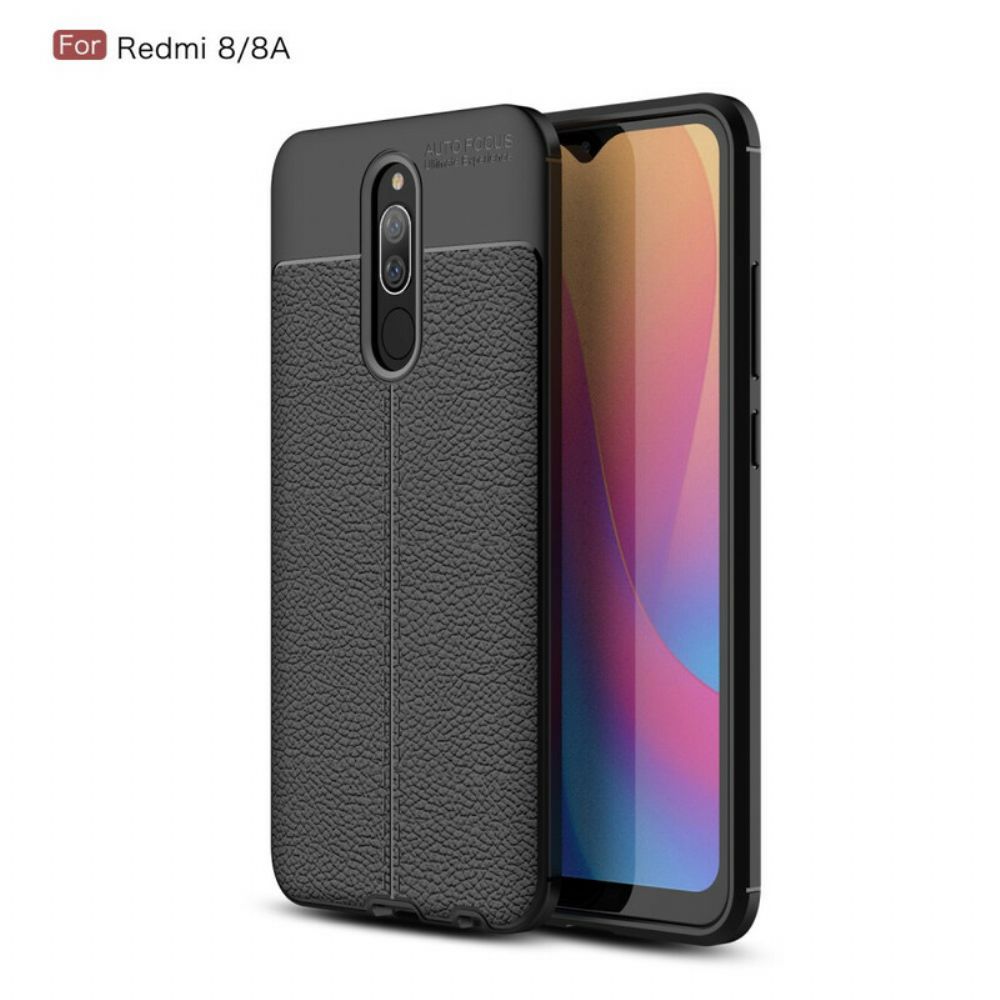 Hülle Für Xiaomi Redmi 8A Doppellinie Litschi-leder-effekt