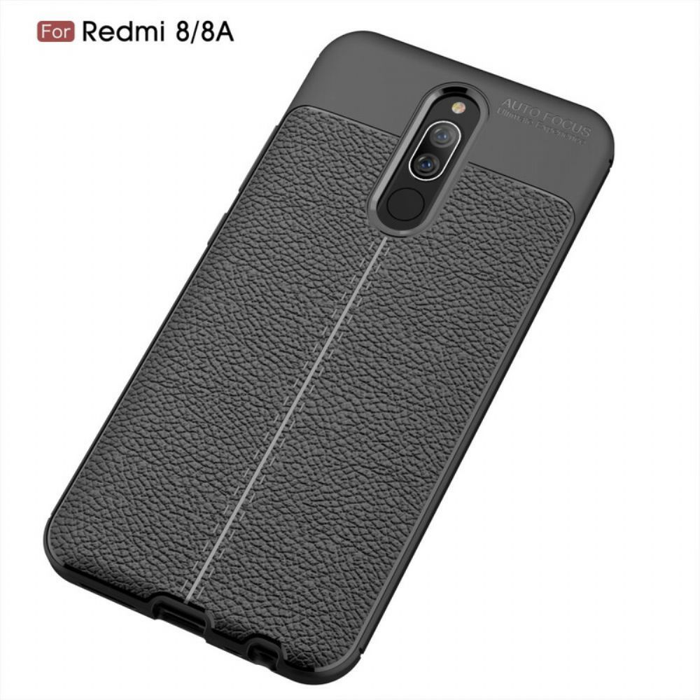 Hülle Für Xiaomi Redmi 8A Doppellinie Litschi-leder-effekt