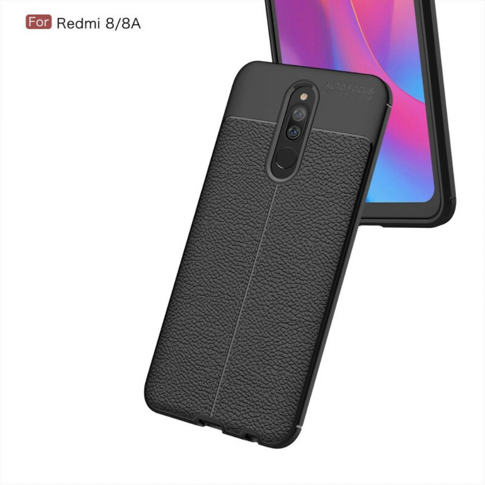 Hülle Für Xiaomi Redmi 8A Doppellinie Litschi-leder-effekt