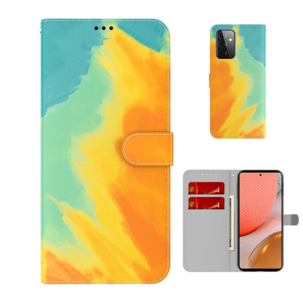 Flip Case Für Samsung Galaxy A72 4G / 5G Aquarell