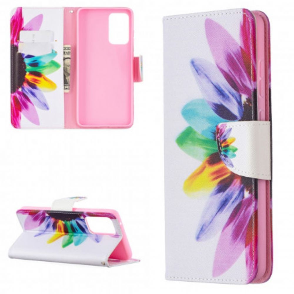 Flip Case Für Samsung Galaxy A72 4G / 5G Aquarell Blume