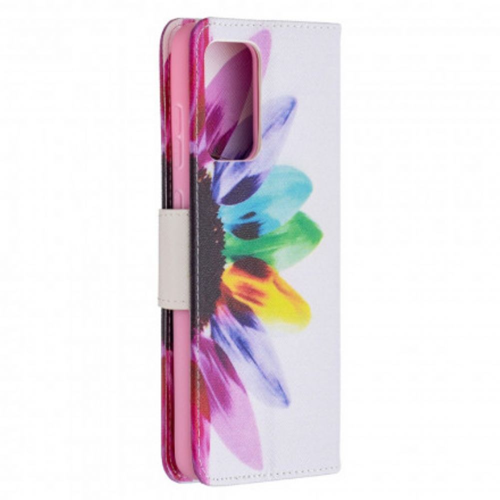 Flip Case Für Samsung Galaxy A72 4G / 5G Aquarell Blume