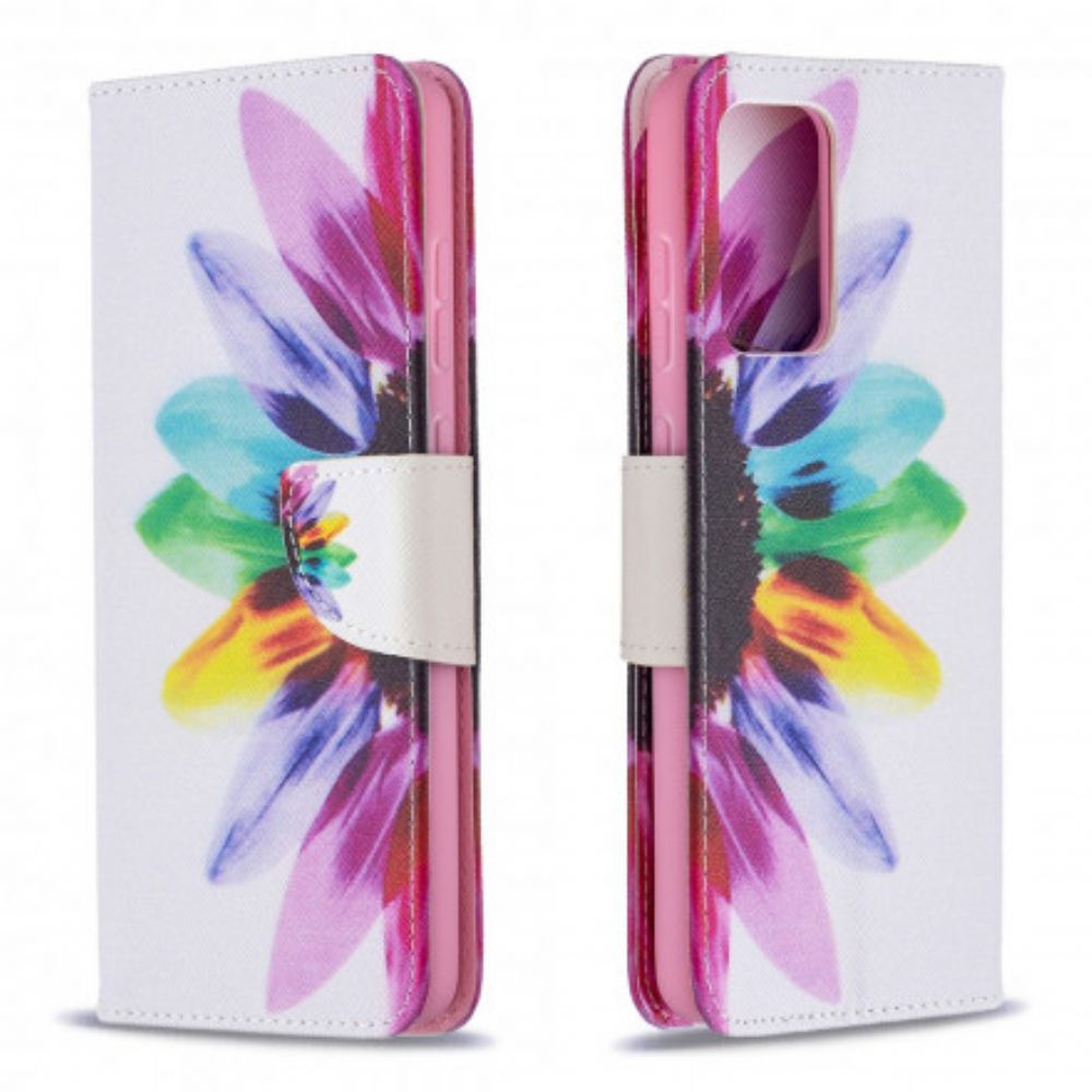 Flip Case Für Samsung Galaxy A72 4G / 5G Aquarell Blume