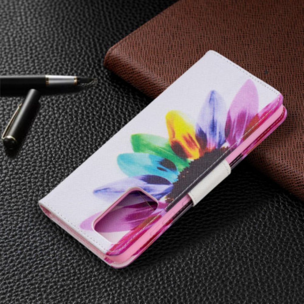 Flip Case Für Samsung Galaxy A72 4G / 5G Aquarell Blume