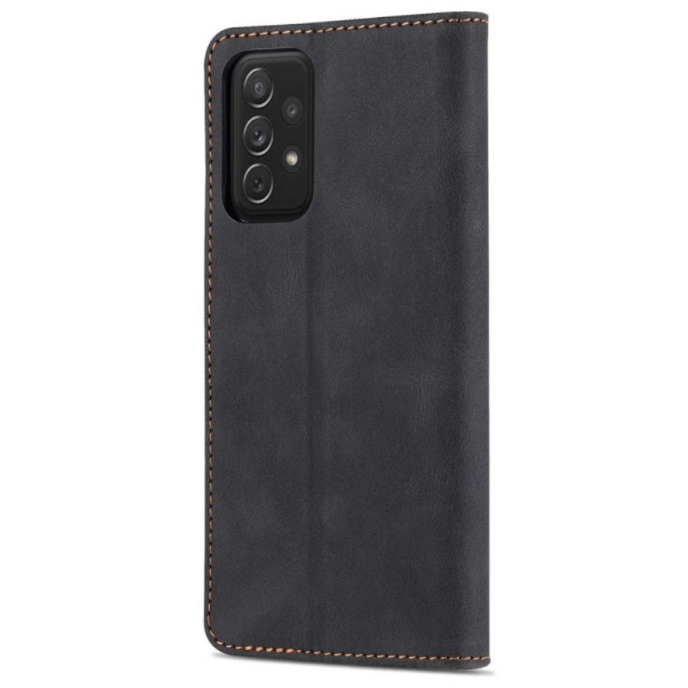 Flip Case Für Samsung Galaxy A72 4G / 5G Azns Ledereffekt