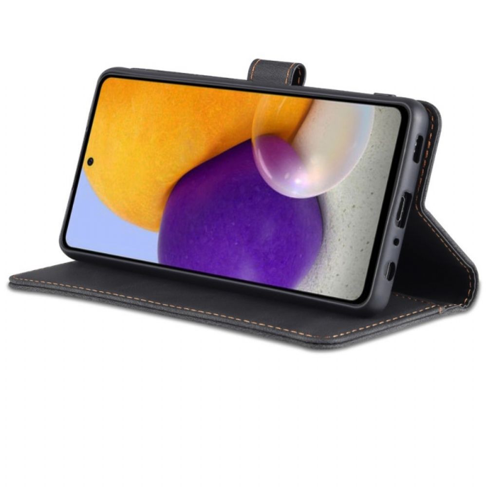 Flip Case Für Samsung Galaxy A72 4G / 5G Azns Ledereffekt