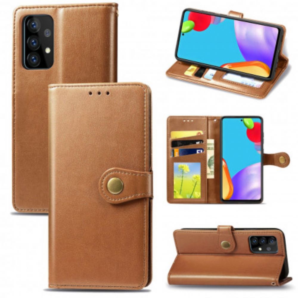 Flip Case Für Samsung Galaxy A72 4G / 5G Kunstleder Und Vintage-verschluss