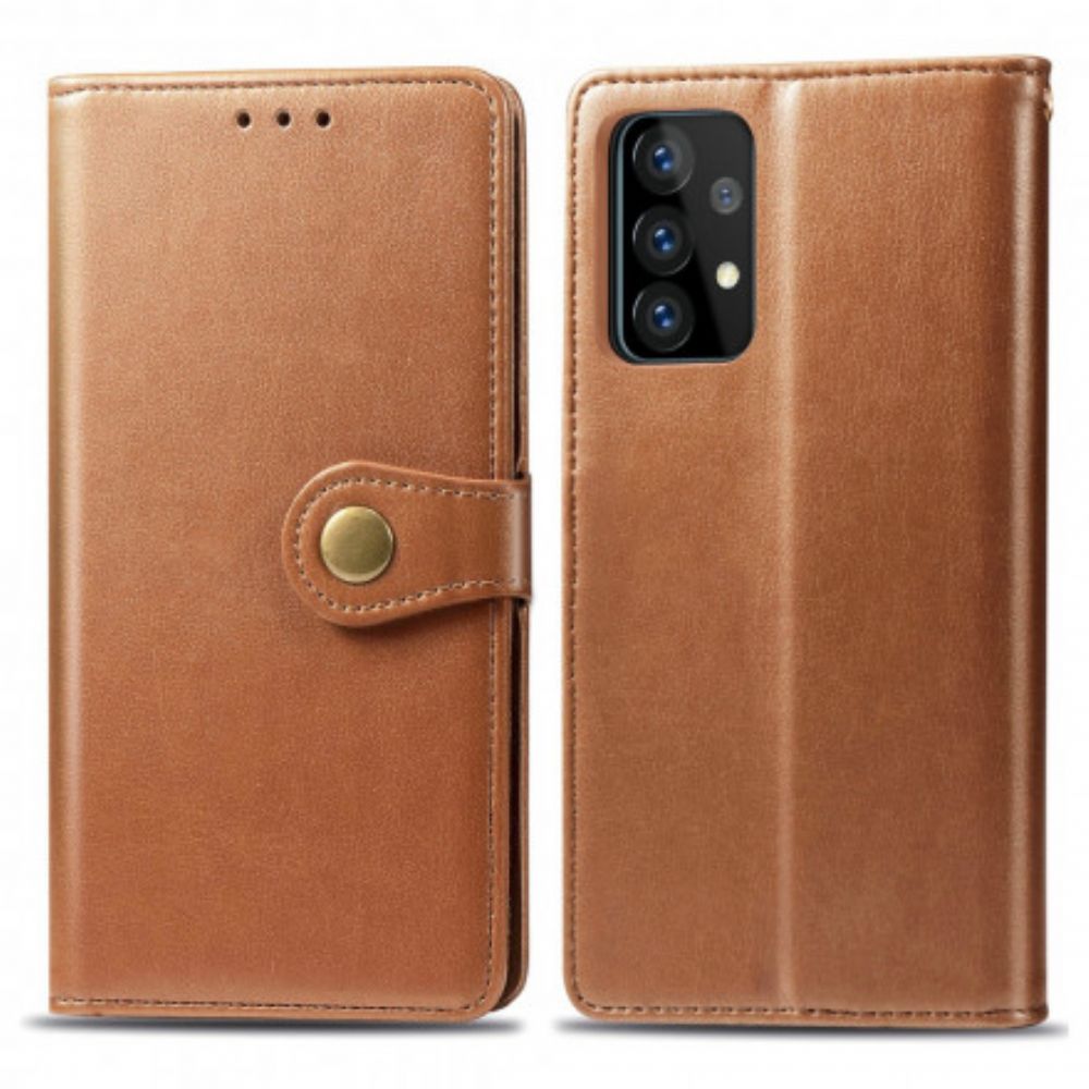 Flip Case Für Samsung Galaxy A72 4G / 5G Kunstleder Und Vintage-verschluss