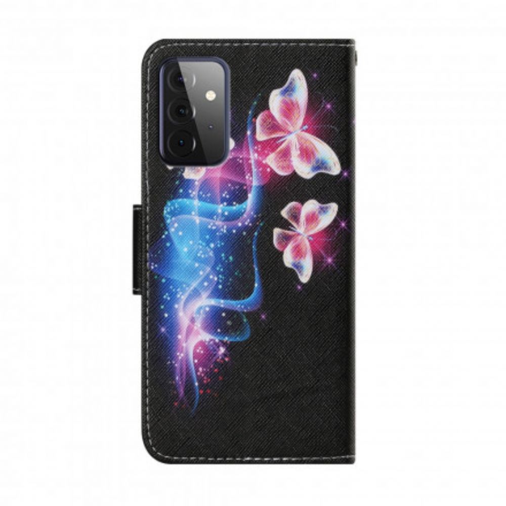 Flip Case Für Samsung Galaxy A72 4G / 5G Magische Schmetterlinge