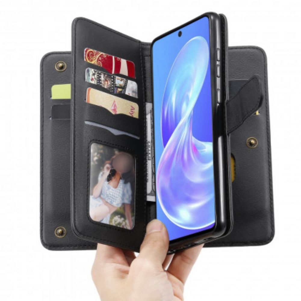 Flip Case Für Samsung Galaxy A72 4G / 5G Multifunktionaler 10er Kartenhalter