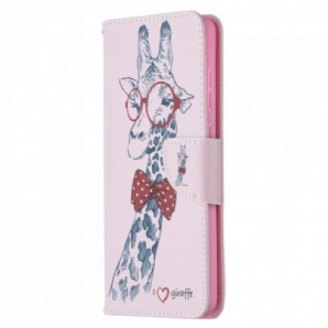 Flip Case Für Samsung Galaxy A72 4G / 5G Nerdige Giraffe