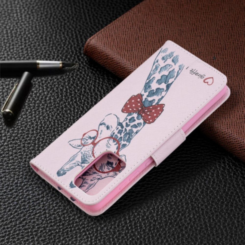 Flip Case Für Samsung Galaxy A72 4G / 5G Nerdige Giraffe