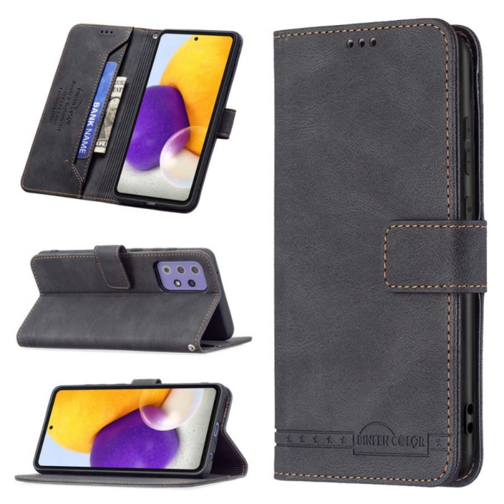 Flip Case Für Samsung Galaxy A72 4G / 5G Rfid-binfen-farbe