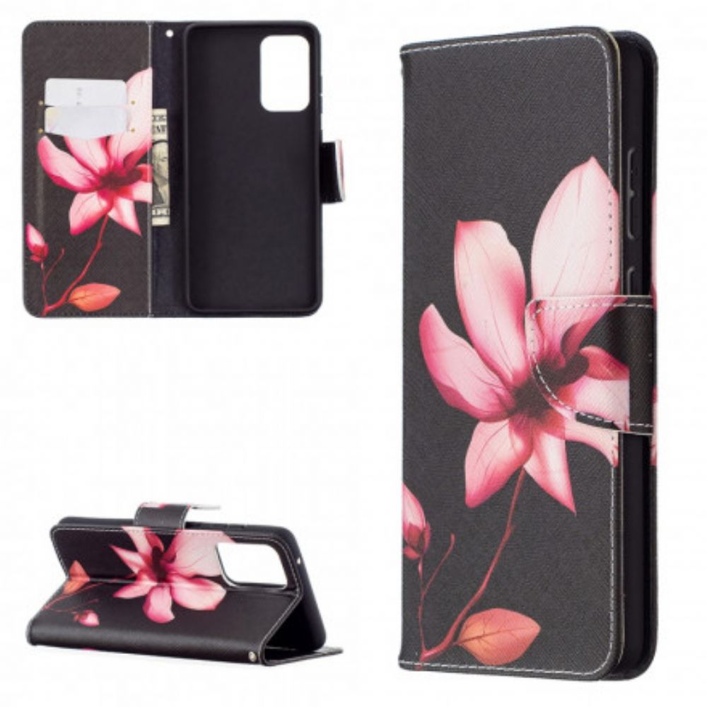 Flip Case Für Samsung Galaxy A72 4G / 5G Rosa Blume