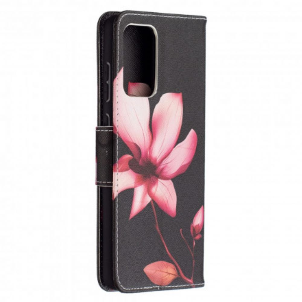 Flip Case Für Samsung Galaxy A72 4G / 5G Rosa Blume