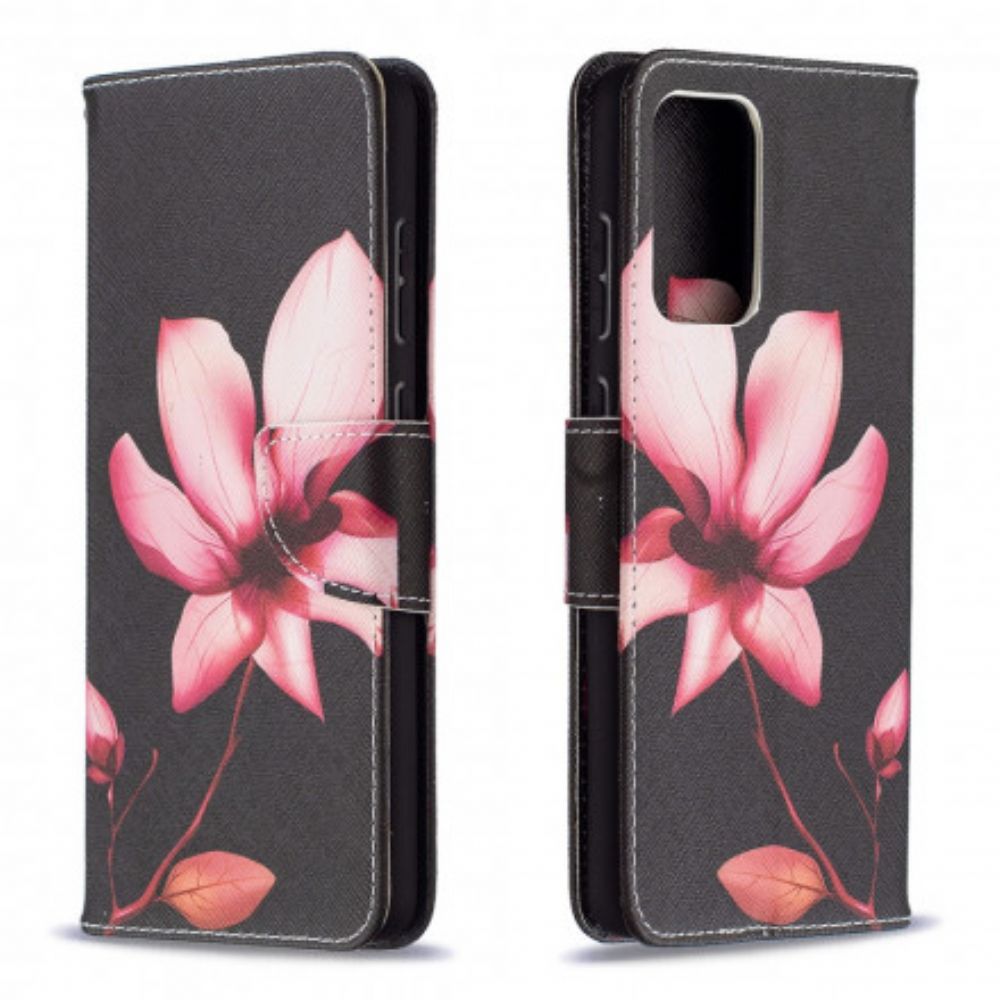 Flip Case Für Samsung Galaxy A72 4G / 5G Rosa Blume