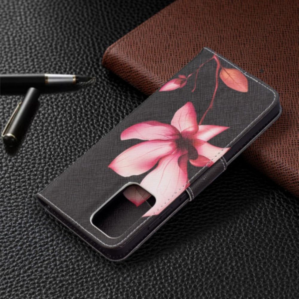 Flip Case Für Samsung Galaxy A72 4G / 5G Rosa Blume