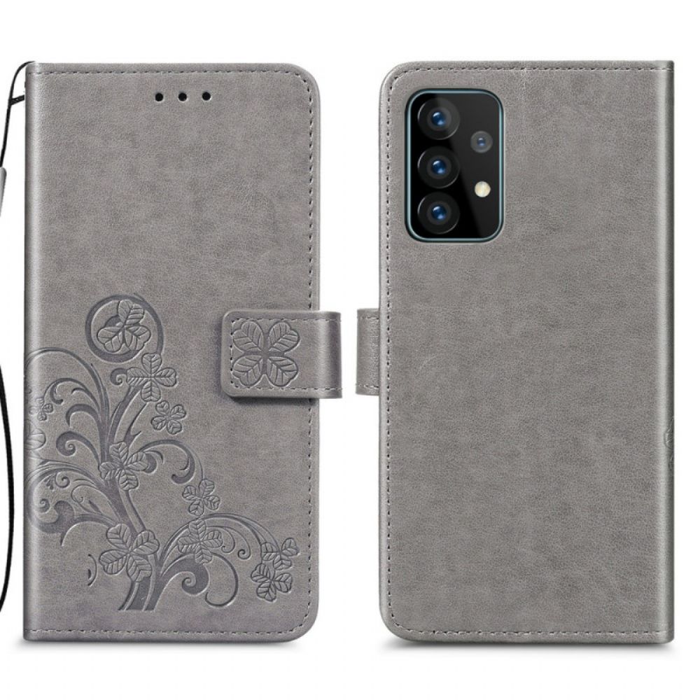 Flip Case Für Samsung Galaxy A72 4G / 5G Vierblättriges Kleeblatt