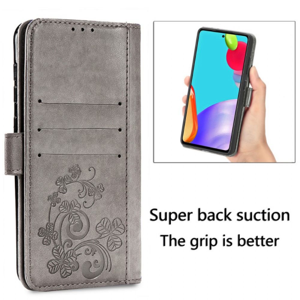 Flip Case Für Samsung Galaxy A72 4G / 5G Vierblättriges Kleeblatt