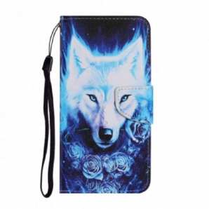 Flip Case Für Samsung Galaxy A72 4G / 5G Weißer Wolf