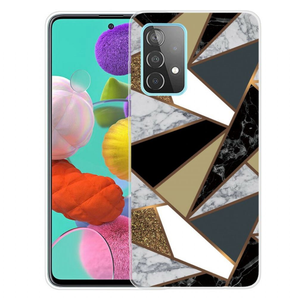 Handyhülle Für Samsung Galaxy A72 4G / 5G Geometrischer Marmor