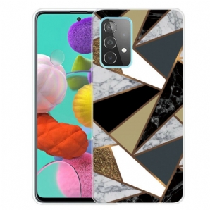 Handyhülle Für Samsung Galaxy A72 4G / 5G Geometrischer Marmor