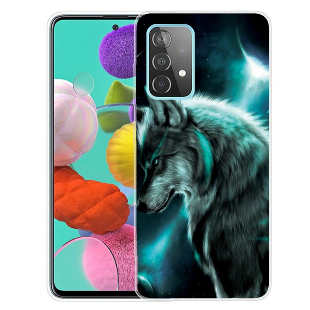 Handyhülle Für Samsung Galaxy A72 4G / 5G Königlicher Wolf