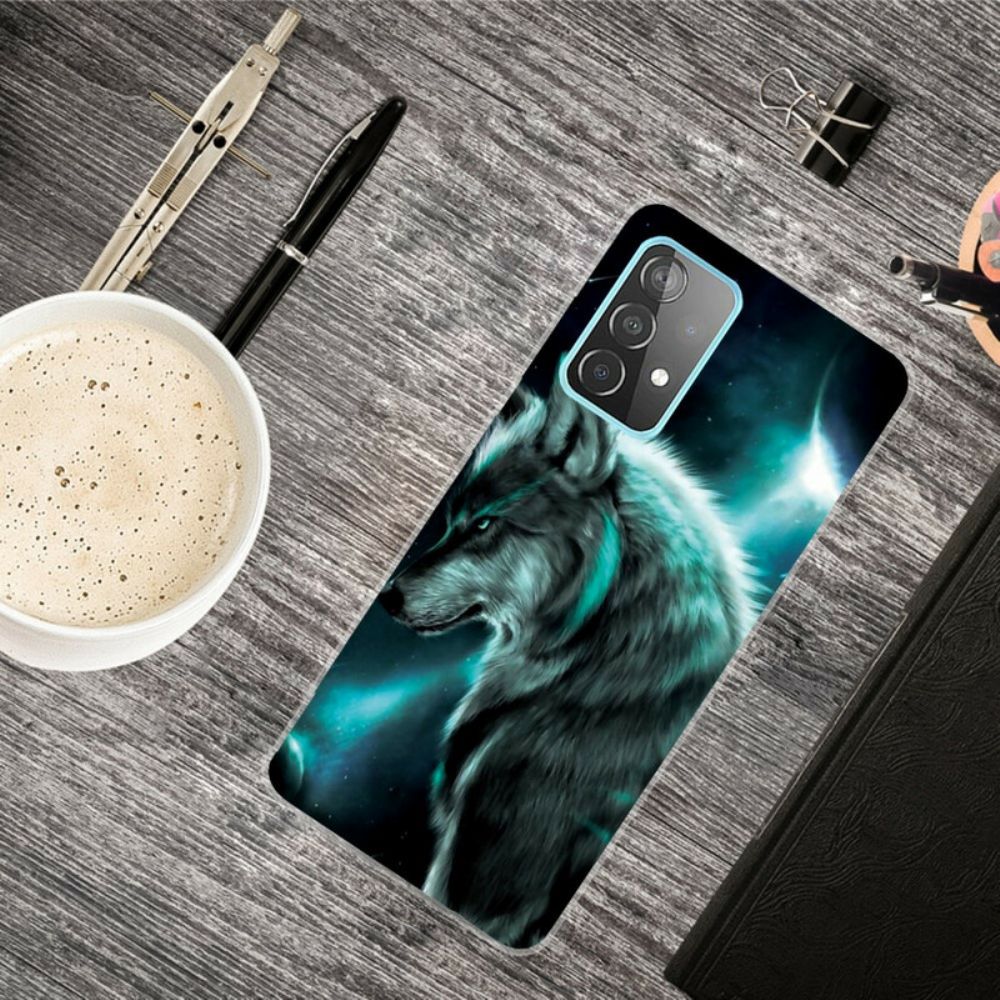 Handyhülle Für Samsung Galaxy A72 4G / 5G Königlicher Wolf