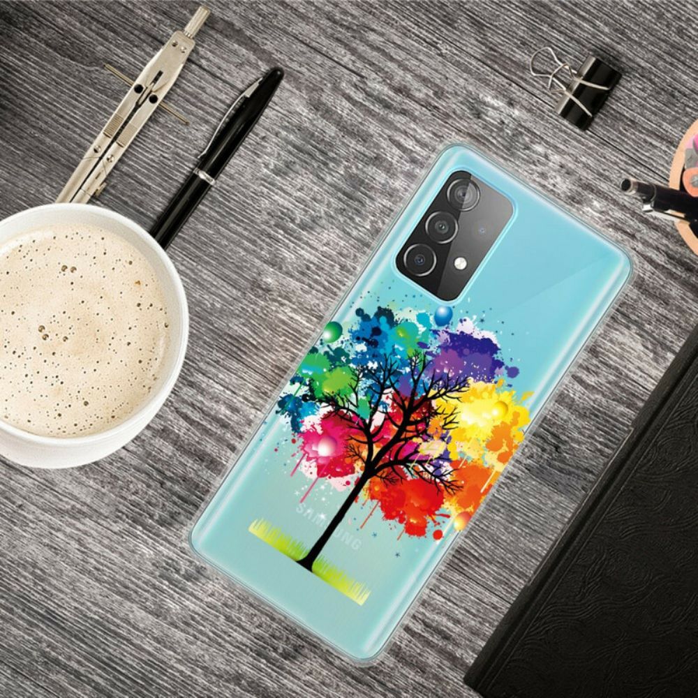 Hülle Für Samsung Galaxy A72 4G / 5G Aquarell Baum Transparent