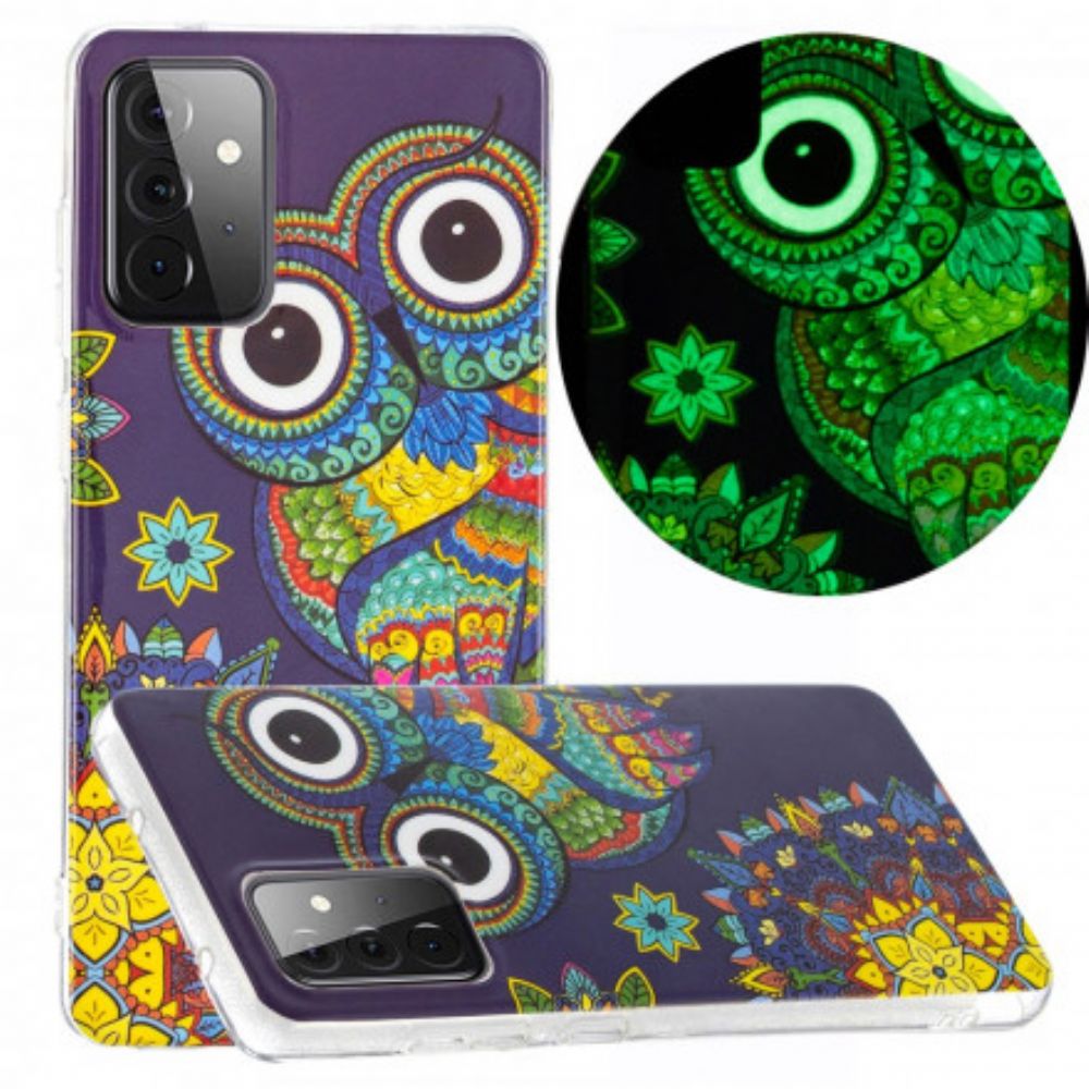 Hülle Für Samsung Galaxy A72 4G / 5G Fluoreszierende Mandala-eule